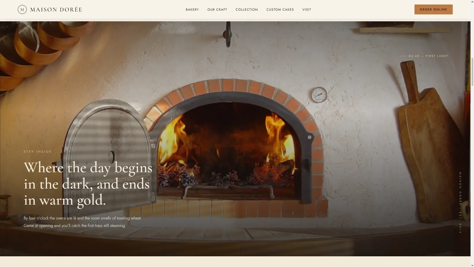 Maison Dorée website section