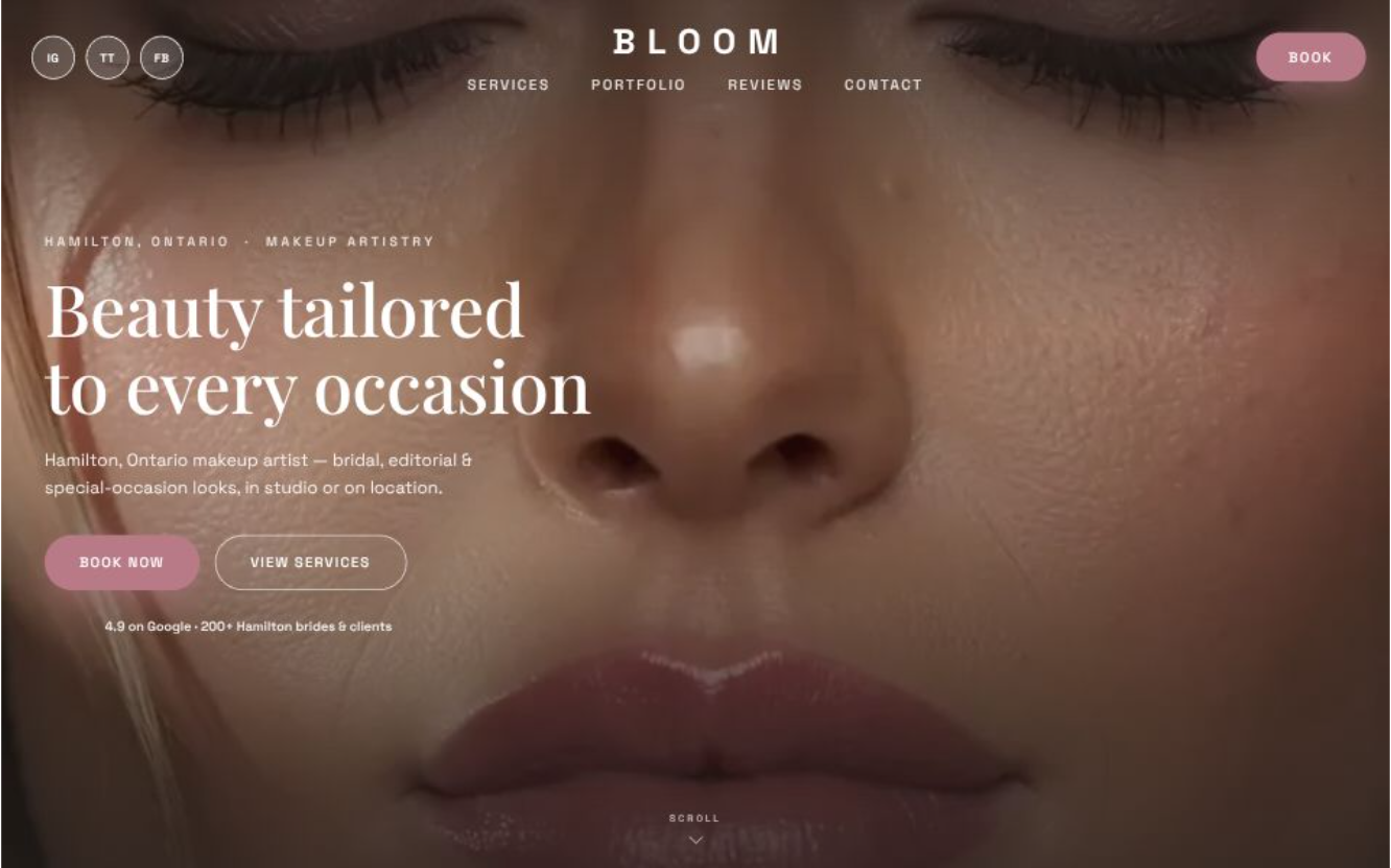 Bloom — Hamilton makeup artistry website