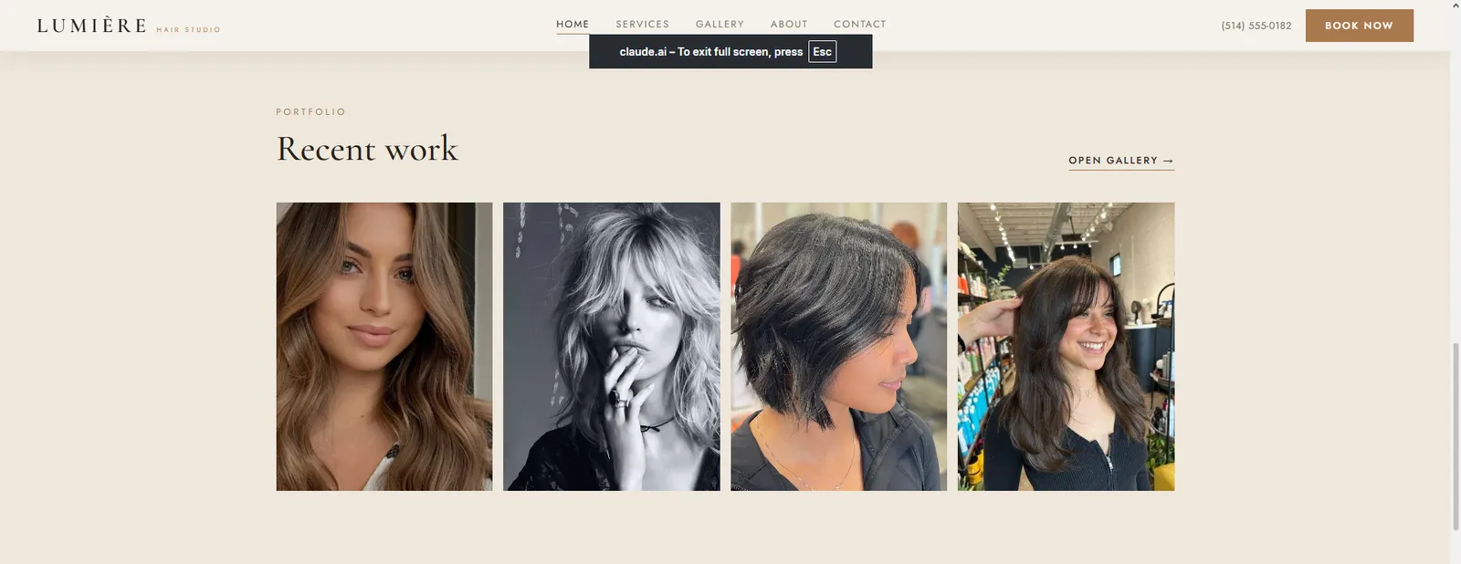 Lumière website section