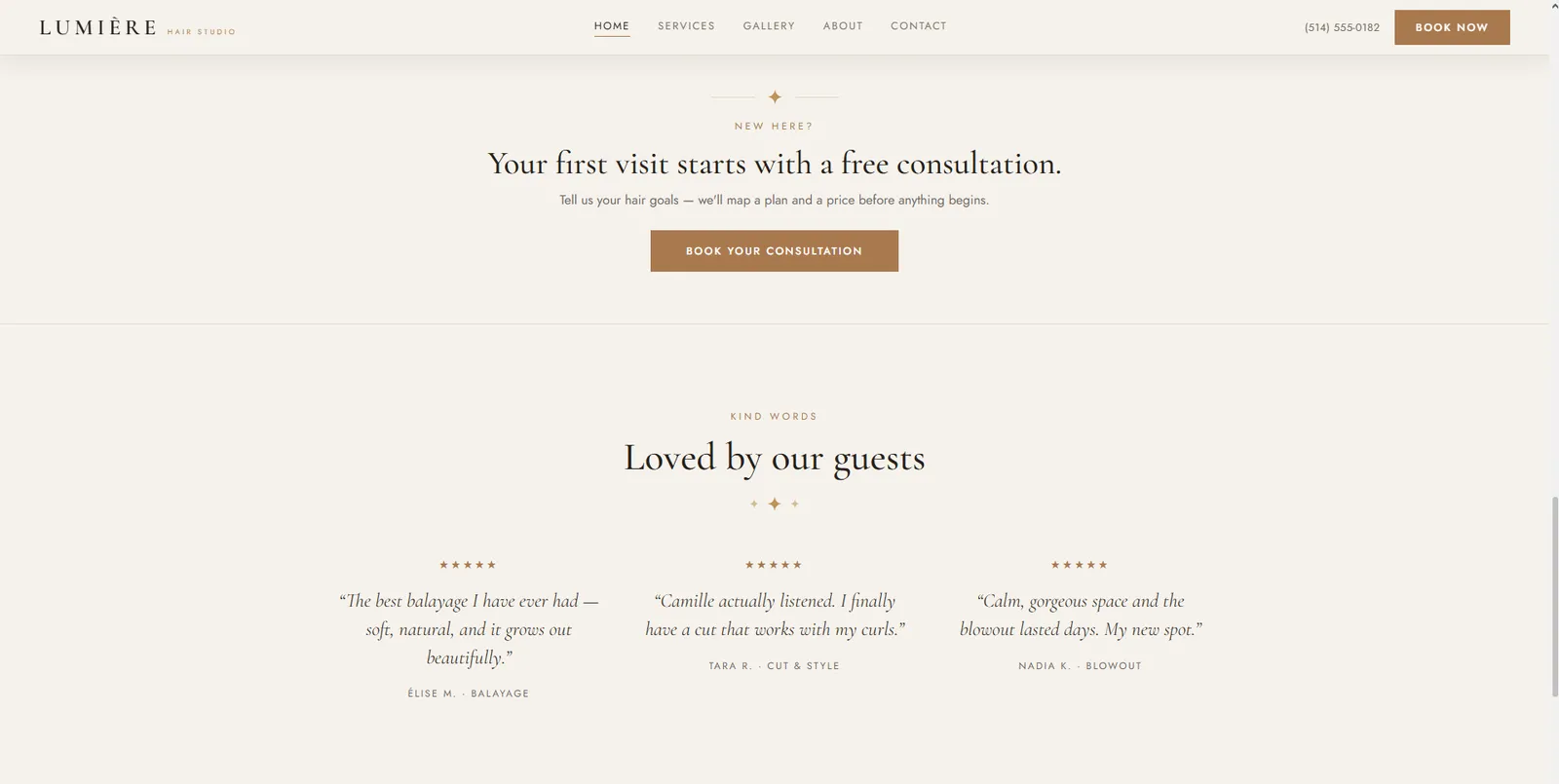 Lumière website section